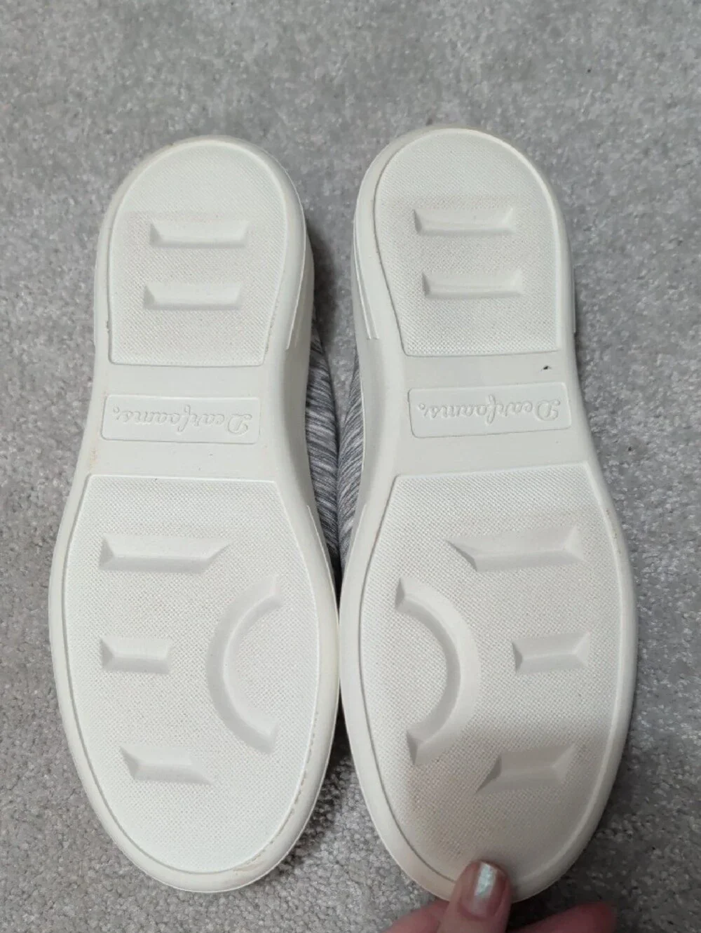 dearfoams Gray Knit Slip-On Loafers with White Sole